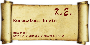 Keresztesi Ervin névjegykártya