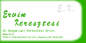 ervin keresztesi business card